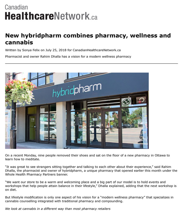 Canadian Healthcare Network.ca Hybrid Pharm Article